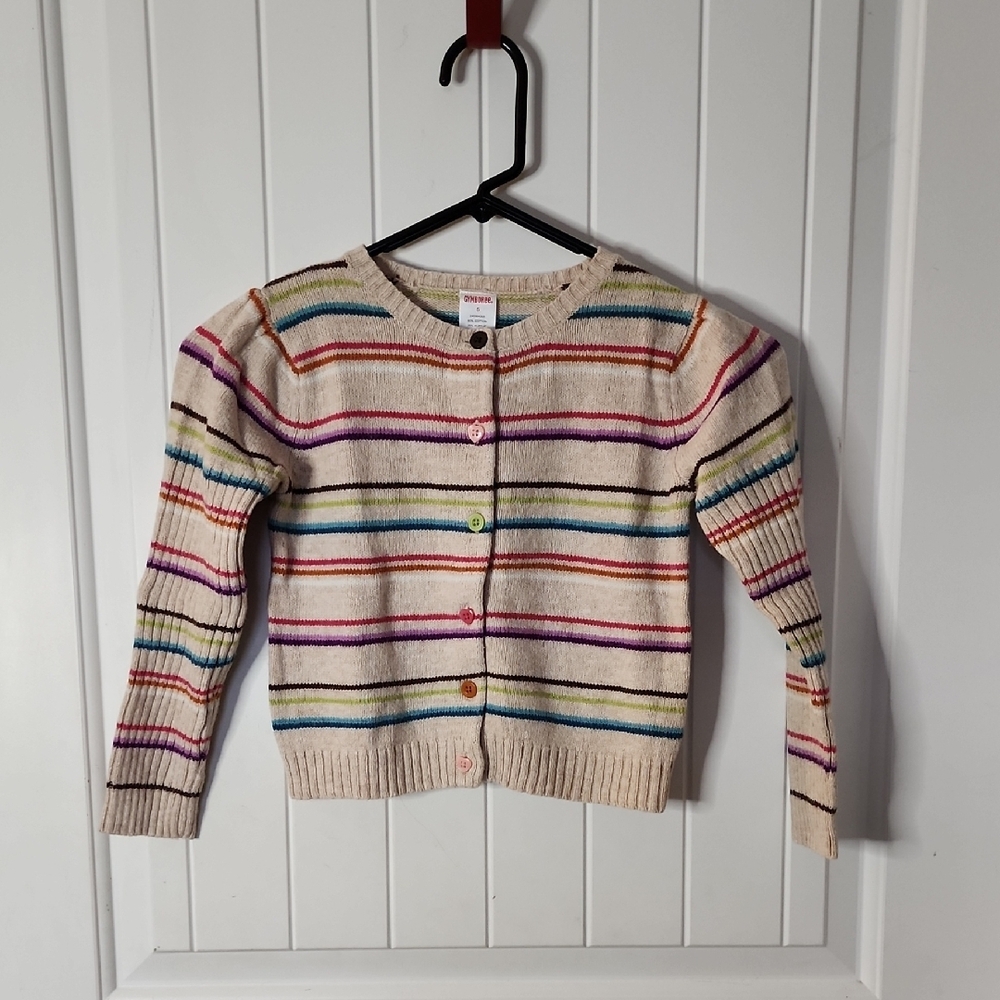 Striped Multicolor Little Girl Sweater
